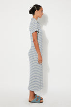 Carica l'immagine nel visualizzatore di Gallery, Abito in maglia a righine con maniche corte