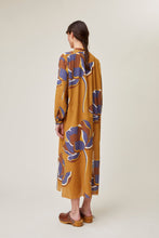 Carica l'immagine nel visualizzatore di Gallery, Abito lungo in cotone stampato tabacco