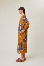 Carica l'immagine nel visualizzatore di Gallery, Abito lungo in cotone stampato tabacco