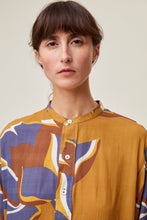 Carica l'immagine nel visualizzatore di Gallery, Abito lungo in cotone stampato tabacco