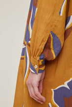 Carica l'immagine nel visualizzatore di Gallery, Abito lungo in cotone stampato tabacco