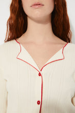 Carica l&#39;immagine nel visualizzatore di Gallery, Cardigan in maglia con bordatura a contrasto
