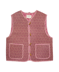 Gilet trapuntato in seta upcycled - 05