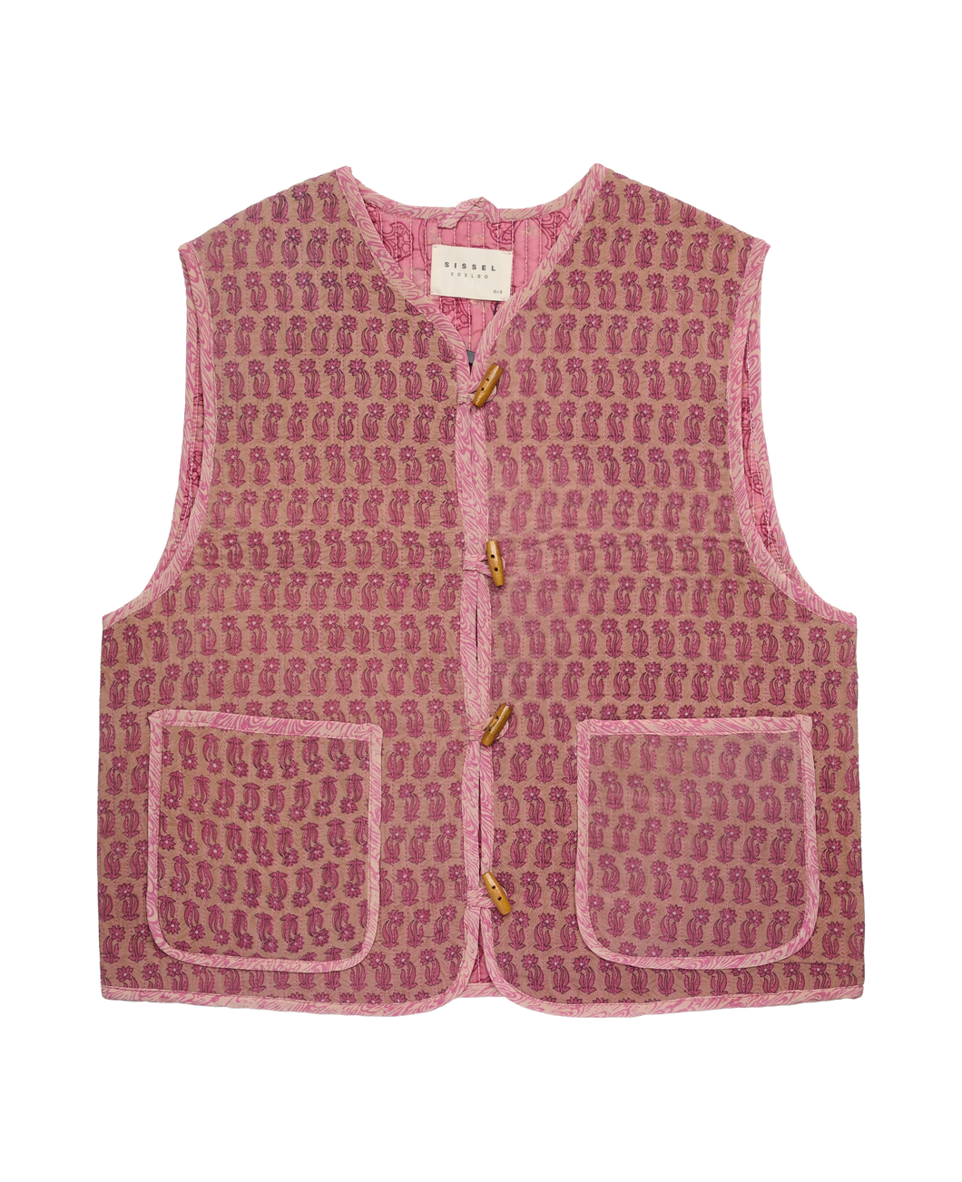 Gilet trapuntato in seta upcycled - 05