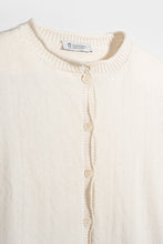 Carica l&#39;immagine nel visualizzatore di Gallery, Cardigan corto in cotone rigenerato color burro
