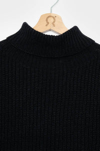 Recycled cashmere neck warmer - Black
