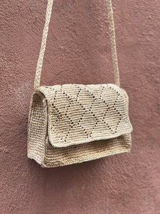 Borsa a tracolla in rafia