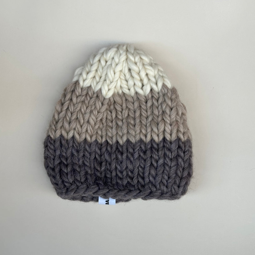 Chunky hat in wool with stripes - Sassi sulla spiaggia