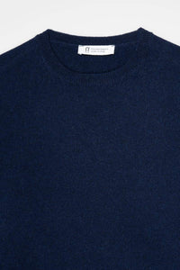 Maglia sottile in cashmere rigenerato colore blu marina