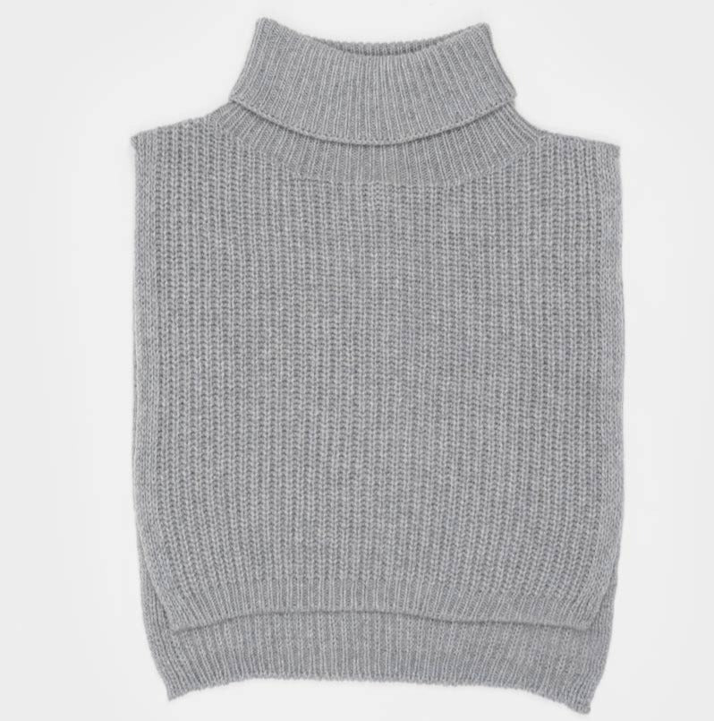 Recycled cashmere neck warmer - Grey