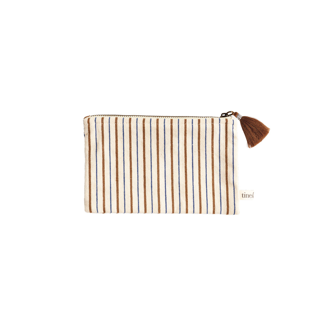Cotton striped purse - Walnut