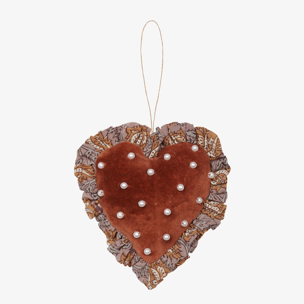 Velvet heart ornament