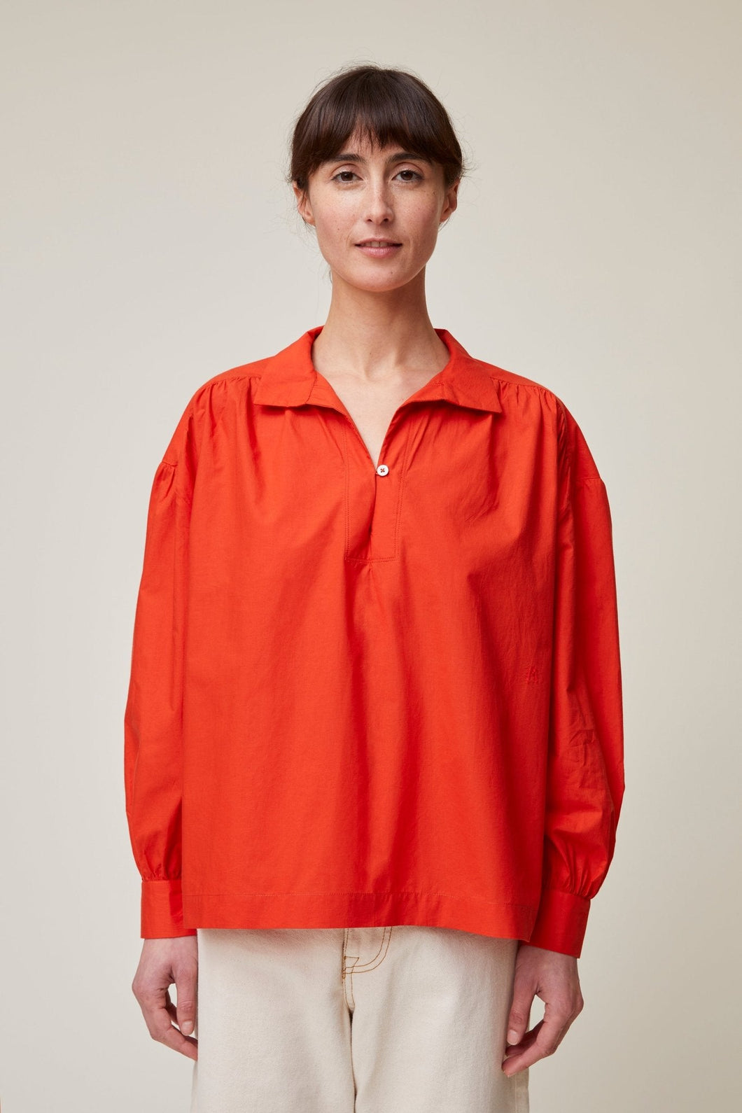 Camicia in popeline poppy red