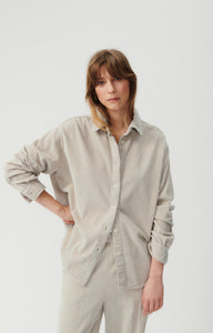 Corduroy shirt in dusty white colour