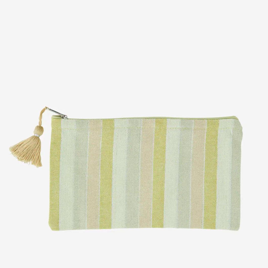 Pochette media a righe colore lime