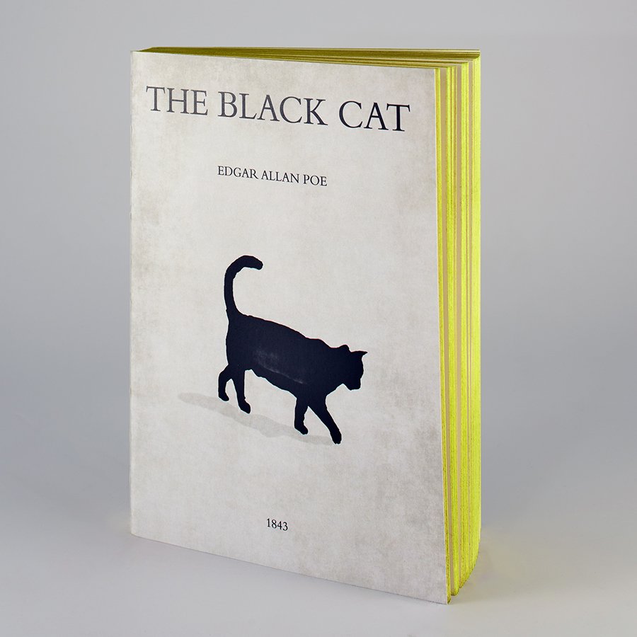 Notebook con copertina Black Cat e laterali giallo limone.