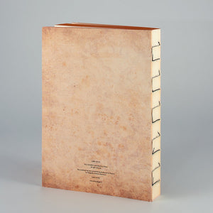 Notebook con copertina Madame Bovary e laterali arancio. retro.